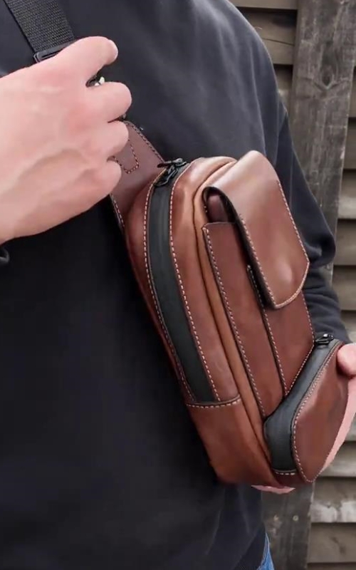 Men's Leather Casual Crossbody Bag