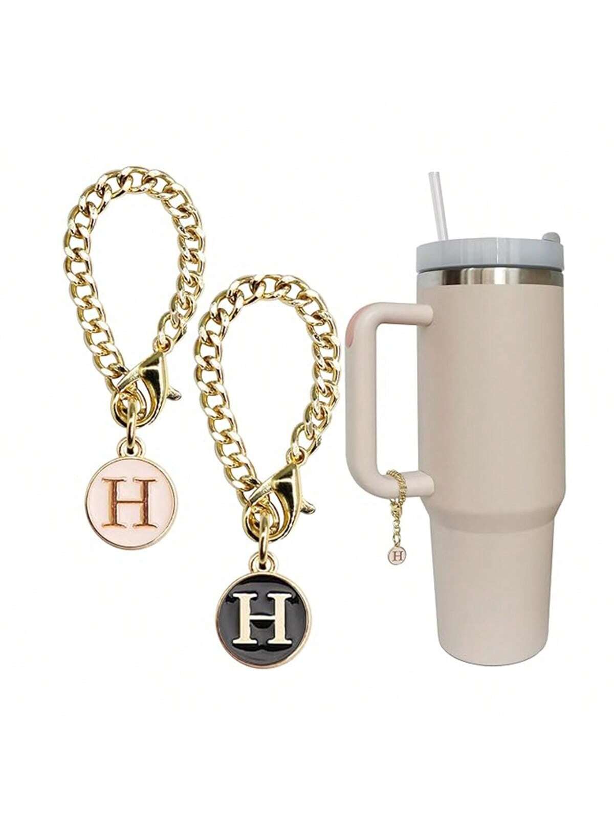 Letter Charm Accessories for  Cup 2PCS Initial Name ID Personalized Handle Charm for  Tumbler