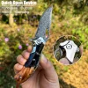 Handmade Damascus Steel Folding Knife | EDC Tactical Pocket Blade