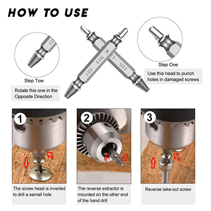 Screw Extractor (1 Set 5pcs)