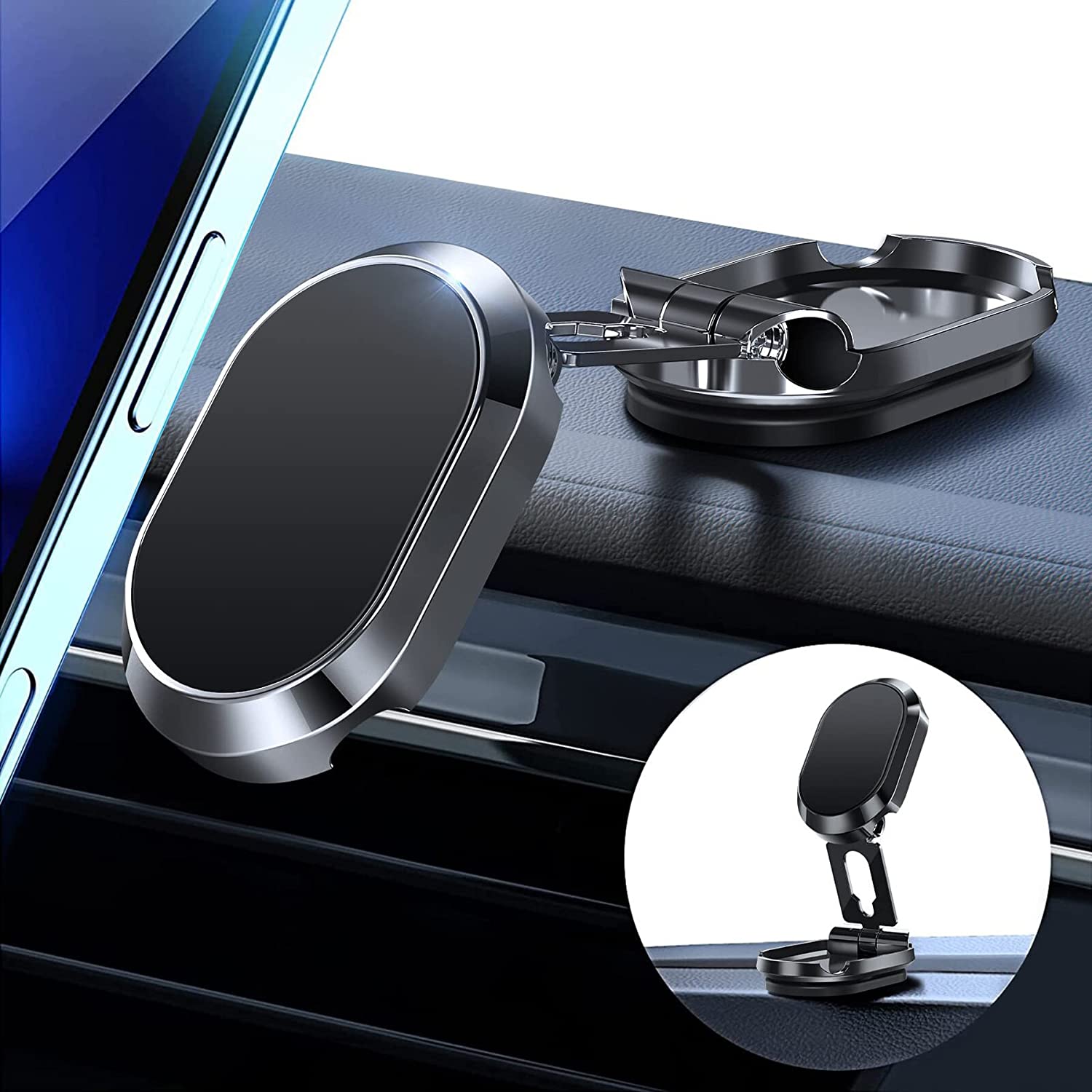 (🎄New Year Hot Sale-50% OFF) 2023 New Alloy Folding Magnetic Car Phone Holder