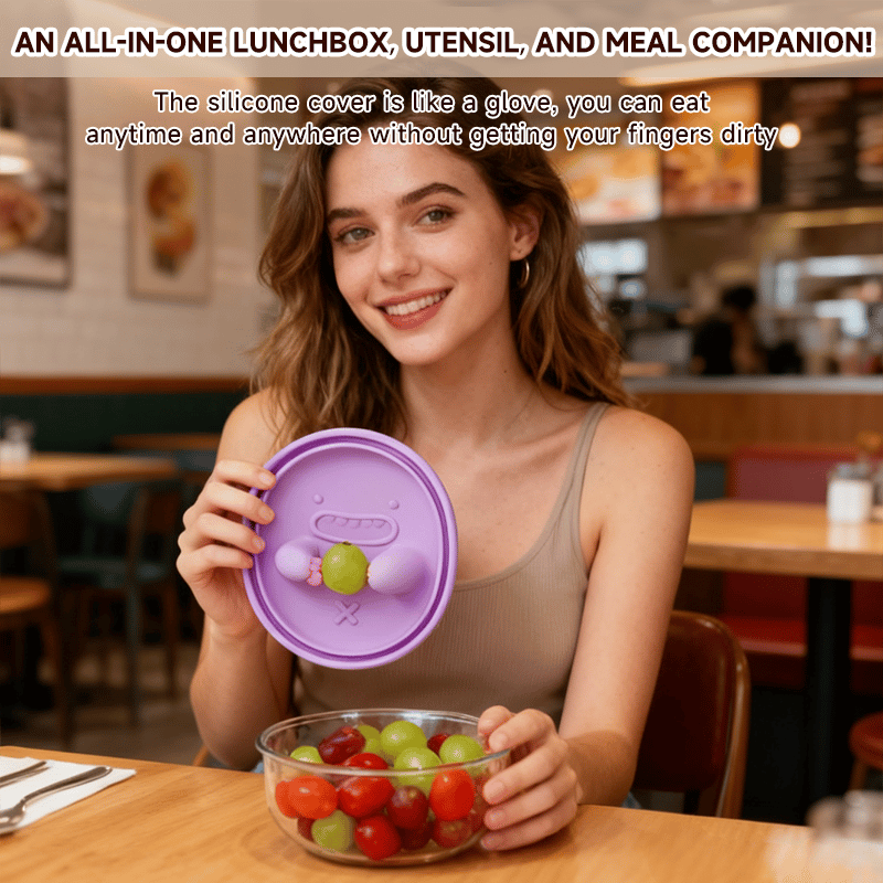 🎁TikTok Last Day Sale - 70% OFF🔥🍿2-in-1 No-Mess Snack Container (🥢Lid comes with fingertip cover)