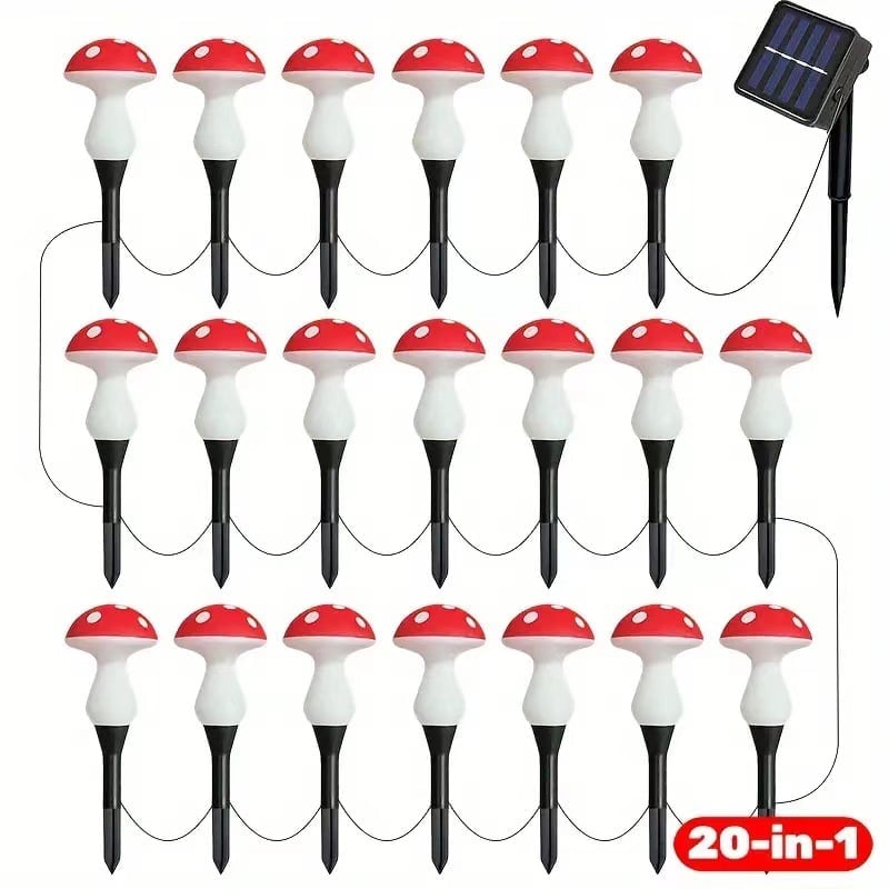 🍄Waterproof Solar Mushroom Lights Outdoor Decor,Garden Pathway Landscape Yard