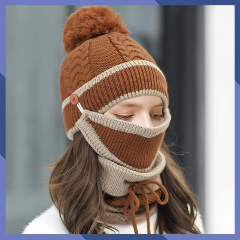 (🌲Early Christmas Sale- SAVE 48% OFF)Women 3 in 1 Warm Soft Knitted Outdoor Hats(buy 2 get free shipping)
