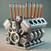 Pen Holder with V8 Engine