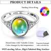 Exquisite 925 Sterling Silver Mood Rings Moonstone for Women