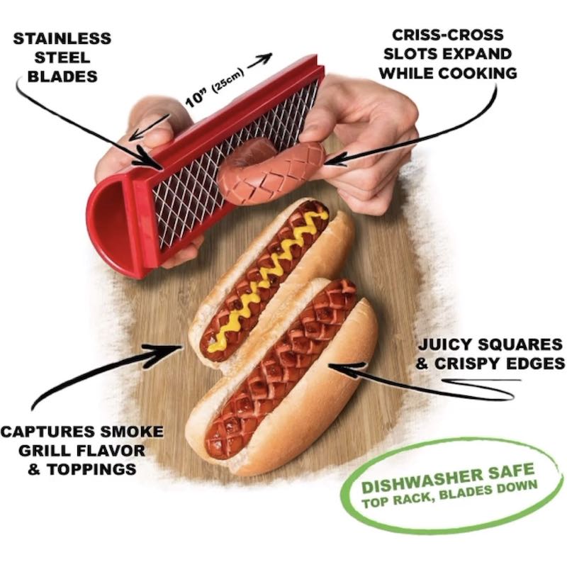 (🎄Christmas Hot Sale🔥🔥)Hotdogs Slicer Slices Perfect Criss-Cross Slots