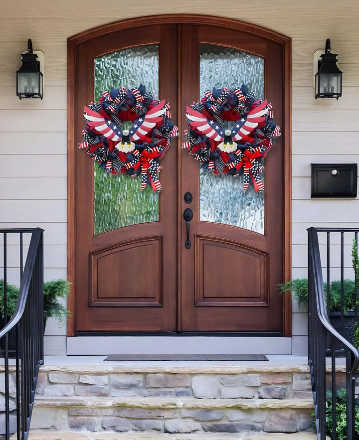 🔥Handmade Stars and Stripes Patriotic Wreath-Buy 2 Get Free Shipping