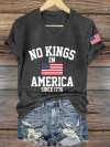 Women's No Kings In America Printed Casual T-Shirt