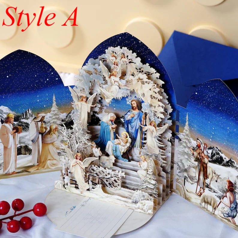 🎄TikTok Christmas Sale - 70% OFF🎄Handcrafted 3D Nativity Scene Christmas Scene Greeting Card