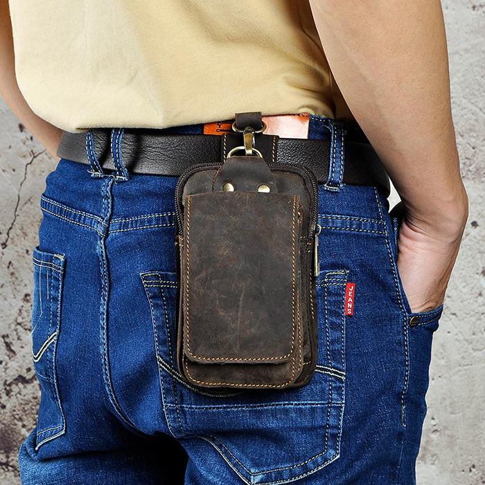 (Father's day Pre Sale- 50% OFF) Genuine Leather Outdoor Belt Waist Bag