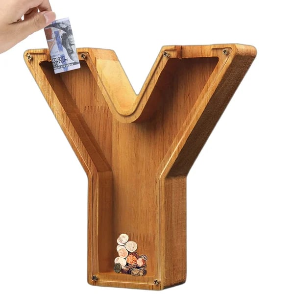 (🔥Last Day Promotion- SAVE 70% OFF)Large Personalized Wooden Alphabet Piggy Bank-Buy 2 Get VIP Shipping