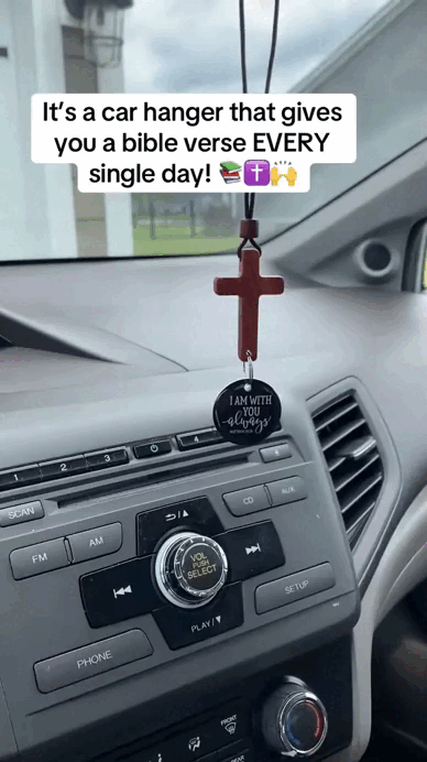 🔥Last Day Sale - 50% OFF💥Bible Verse Car Rearview Hanging Cross Ornament