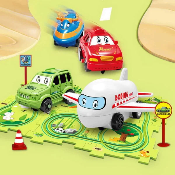 (🎄EARLY CHRISTMAS SALE - 50% OFF) 🎁-PuzzleRacer™ Kids Car Track Set