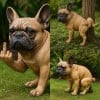Funny French Bulldog Garden Statue