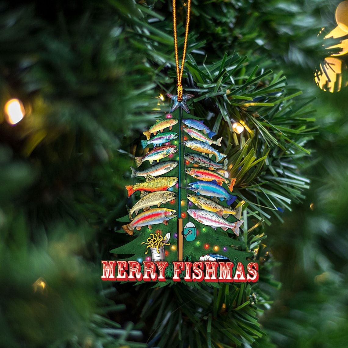 🎣Merry Fishmas Christmas Tree Ornament