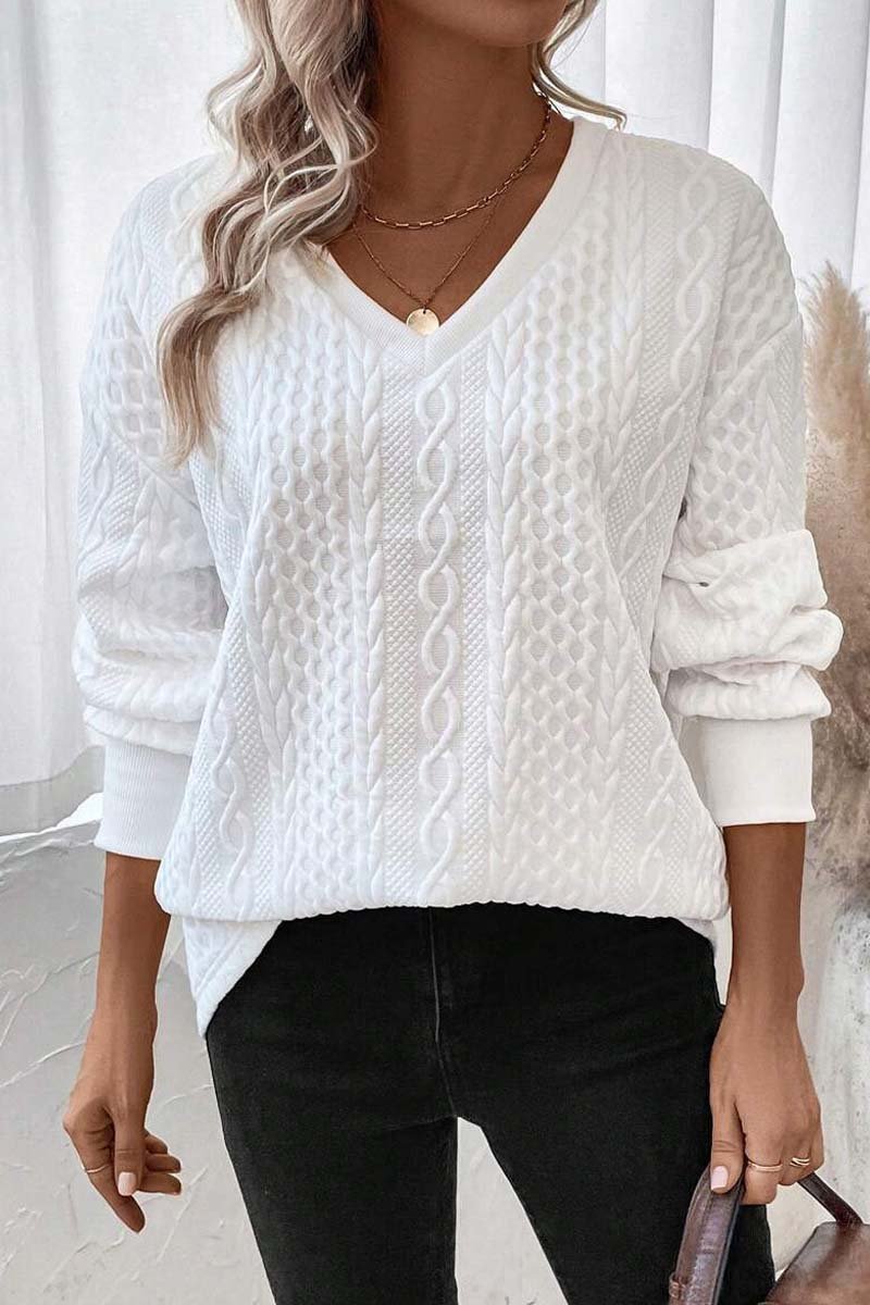 Women's Fashion Casual Solid Color Warm Loose Long Sleeve T-Shirt