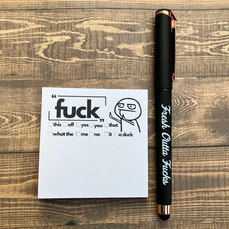 🌲Early Christmas Sale 50% Off🌲💝 Fresh Outta Fucks Pad and Pen