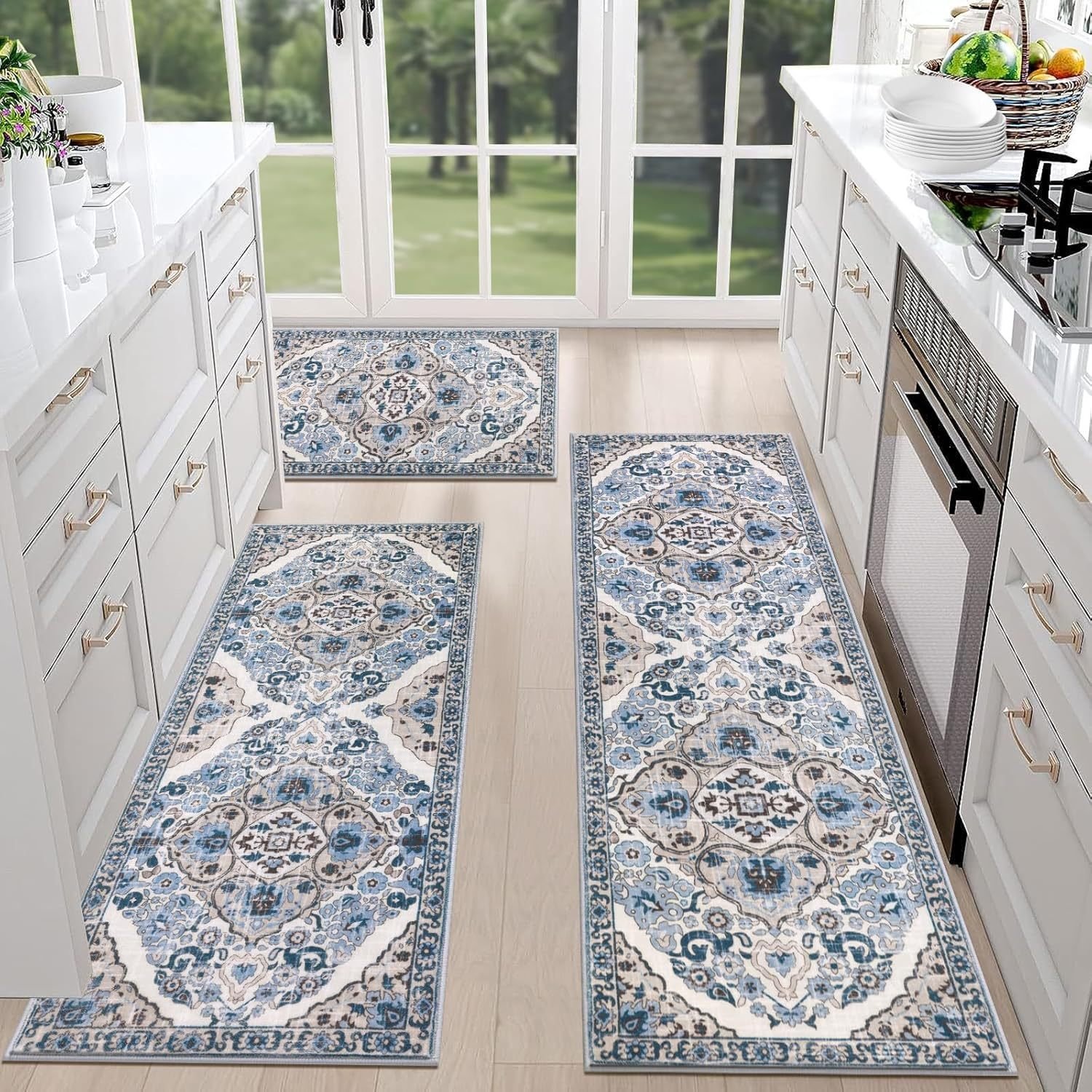 Last Day Promotion 70% OFF - 🔥Boho Washable Kitchen Rugs Sets of 3 - Non Slip Kitchen Rugs