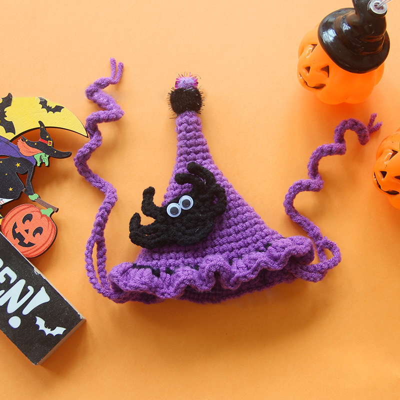 Whimsical Pumpkin & Purple Elegance Halloween Pet Hat