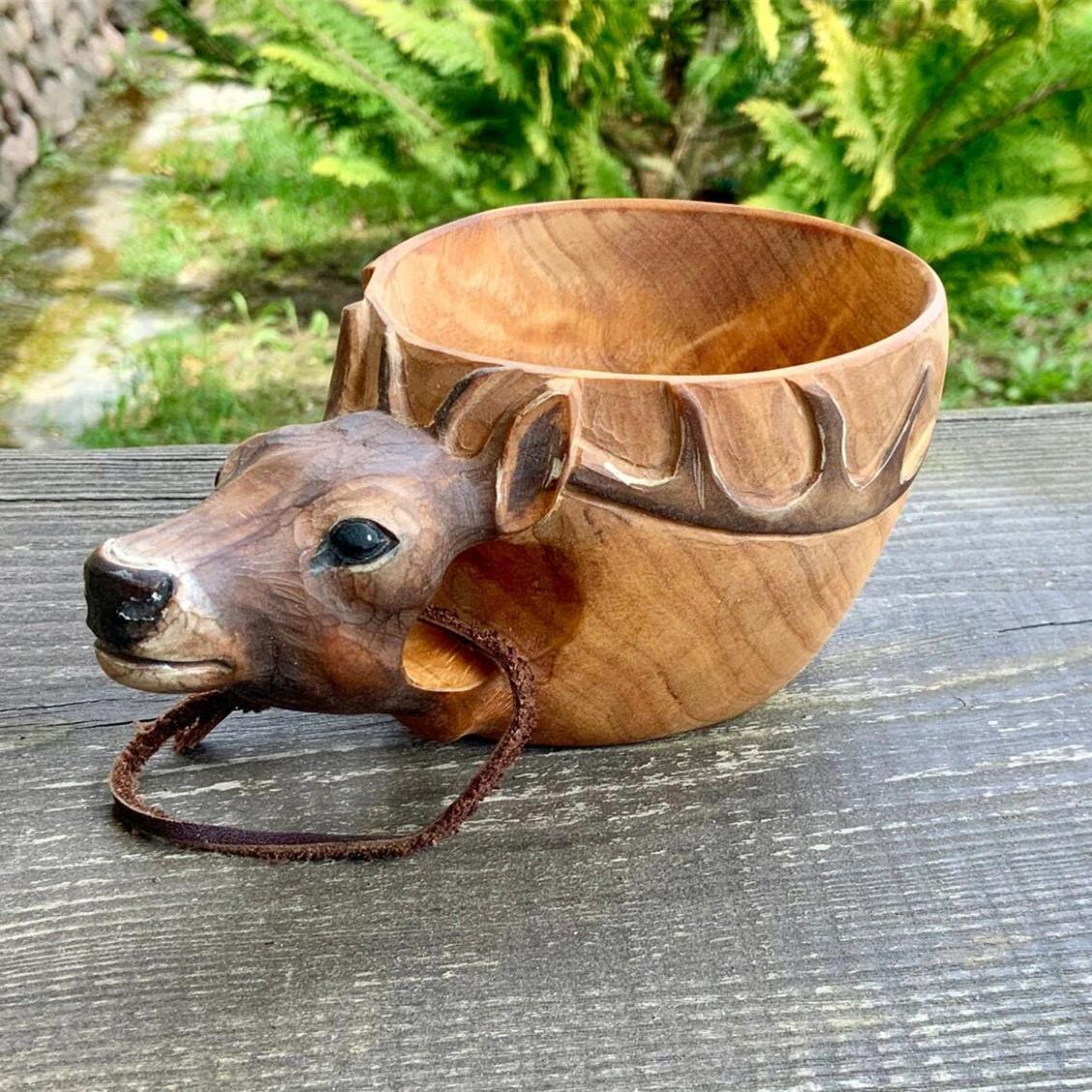 Animal Handmade Wooden Cup(𝐀𝐥𝐚𝐧 𝐄𝐰𝐞𝐧 𝐇𝐚𝐧𝐝𝐦𝐚𝐝𝐞®)