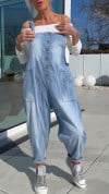 Women Lapel Loose Casual Jumpsuit