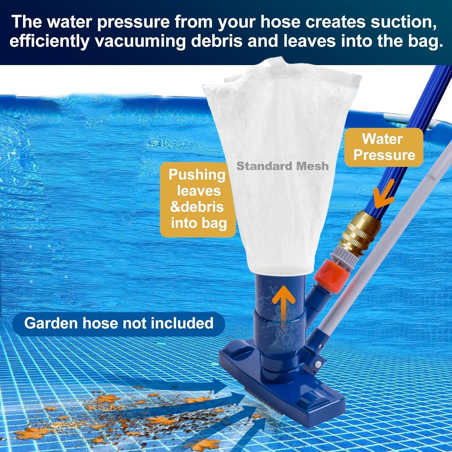 ☀️Summer Pool Essentials 49% OFF💦pgrade Portable Pool Vacuum Jet Underwater Cleaner with Brush💦