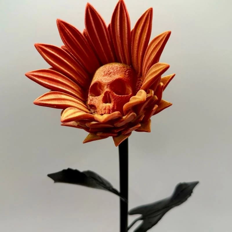 🔥LAST DAY 49% OFF 💀Forbidden Sunflower🌻 – Gothic Skull Bloom Decor