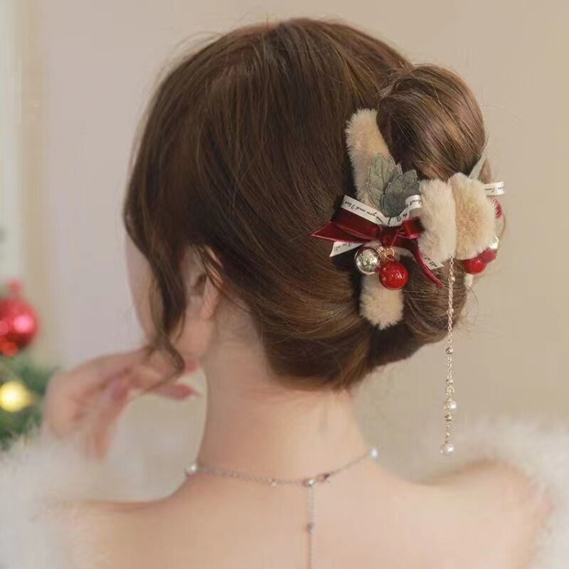 🎁Christmas Sale 70% OFF🎊Christmas Bowknot Bell Hair Claw