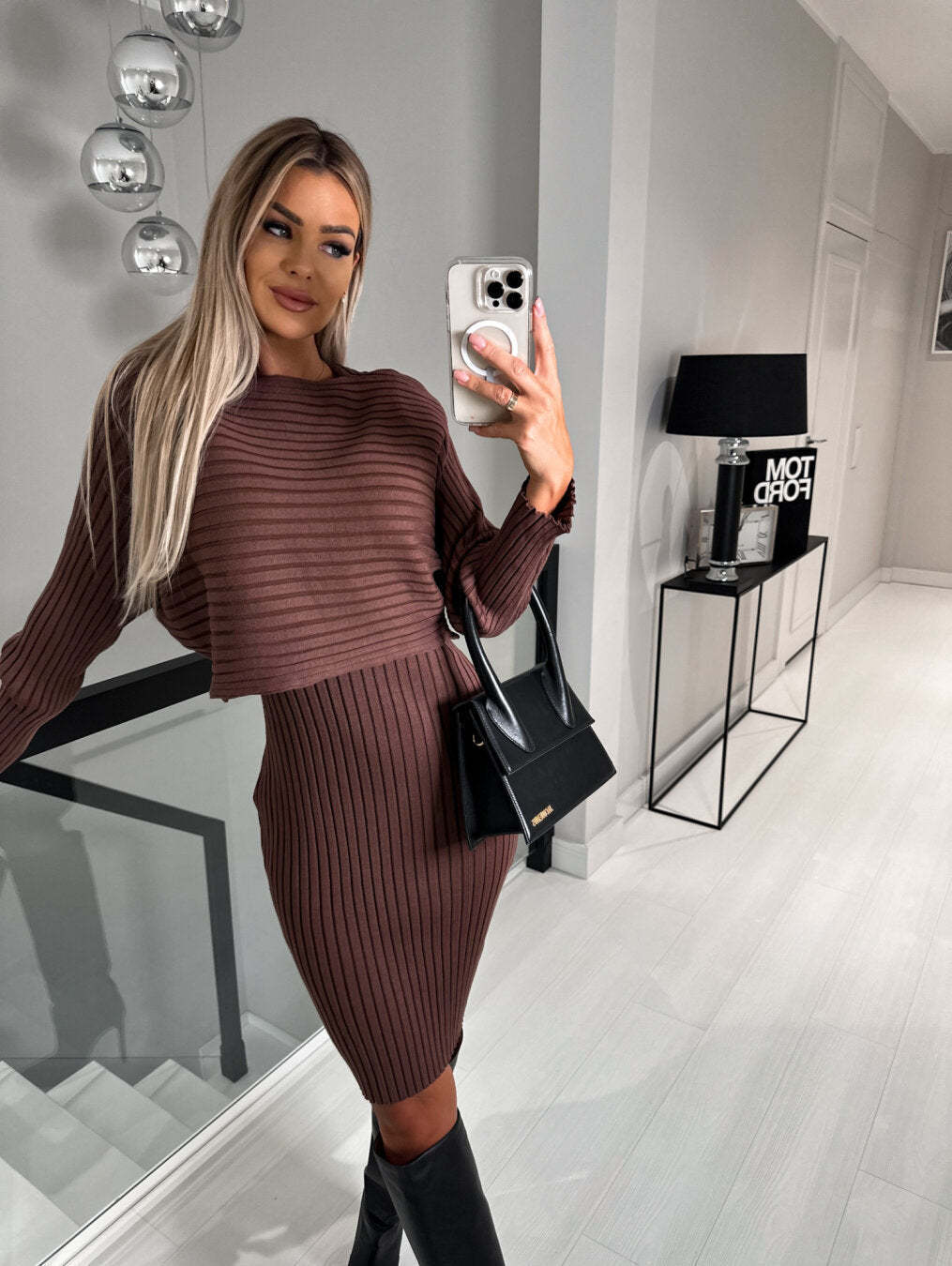 💃Knit Pullover Sweater and Cami Dress Set 🔥