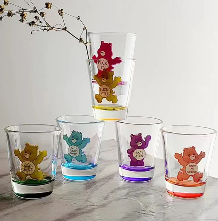 Swear Bears Shot Glasses - 6 Pieces