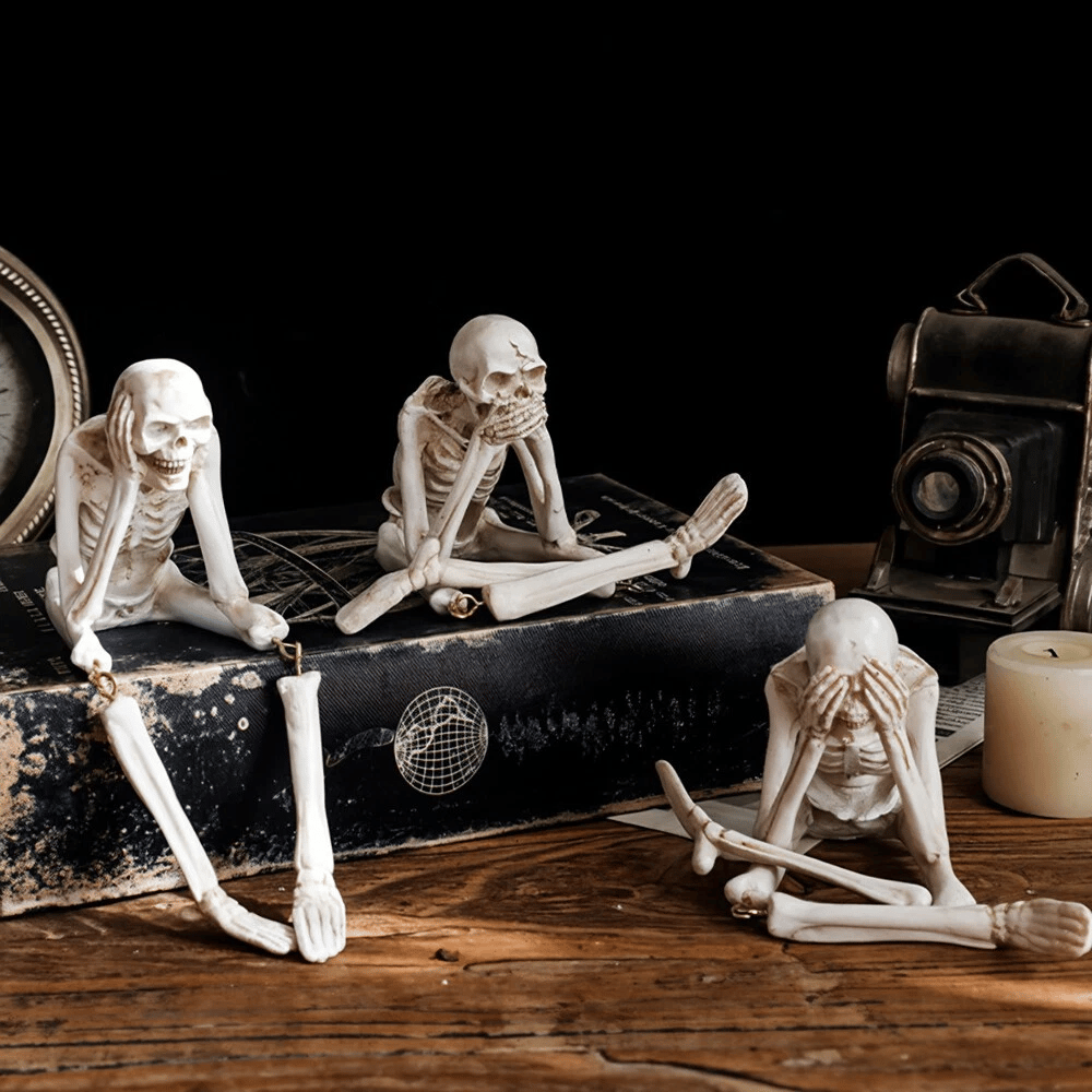 🎁TikTok Last Day Sale - 70% OFF🔥See Speak Hear No Evil Skeleton Figurines