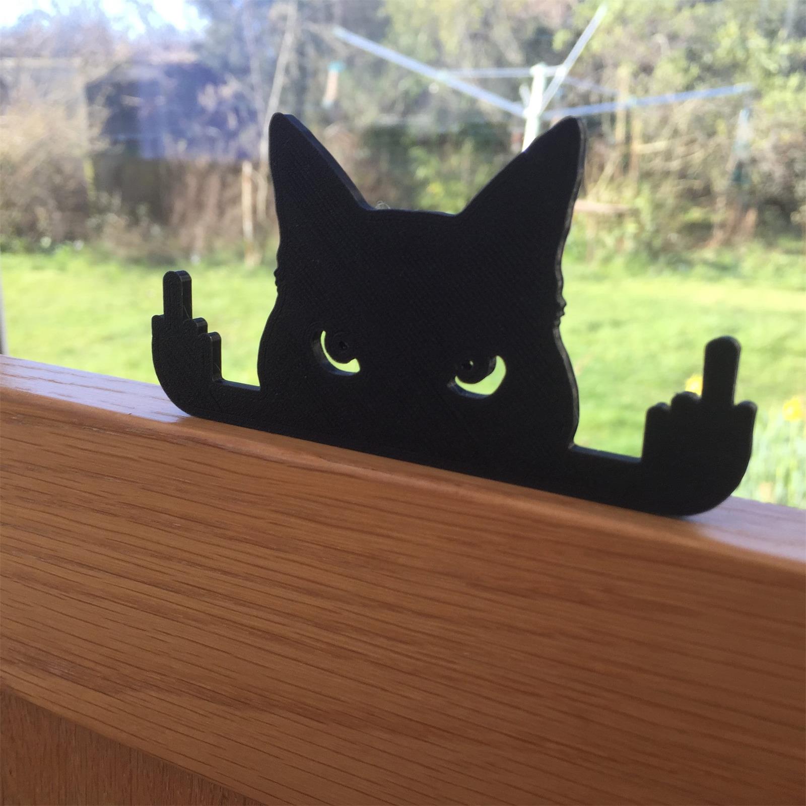 Funny Middle Finger Black Cat Ornament