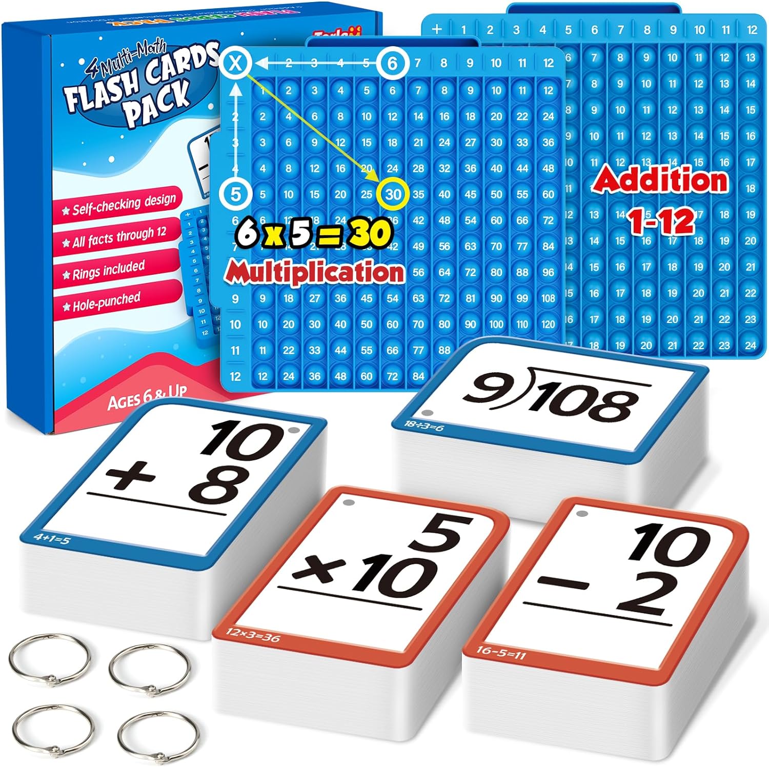 🔥HOT SALE 48% OFF⚡Math Flash Cards and Pop Fidget Chart