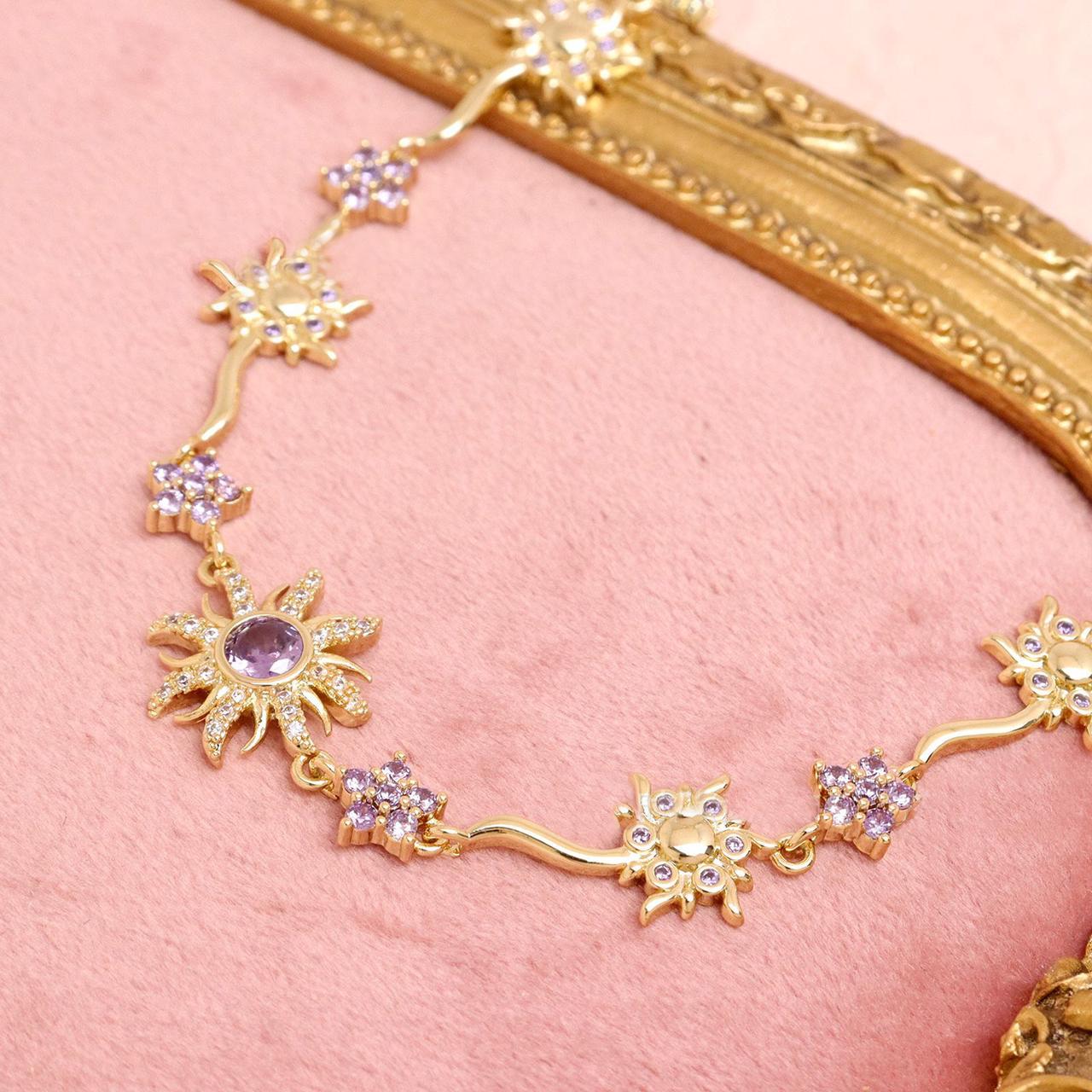 ✨💎Purple rhinestone sunburst bracelet