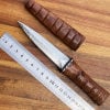Hand forged Damascus steel knife with wooden sheath