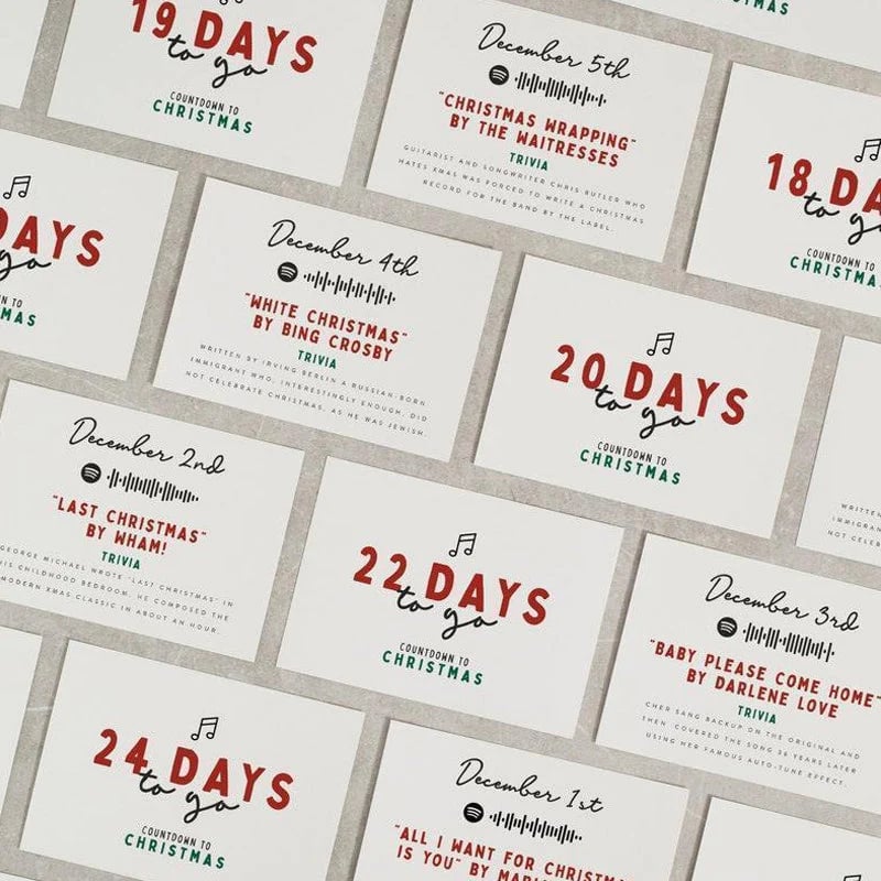 🎄Christmas Advent Calendar-🗃Twenty-Four Days Of Christmas Card Set