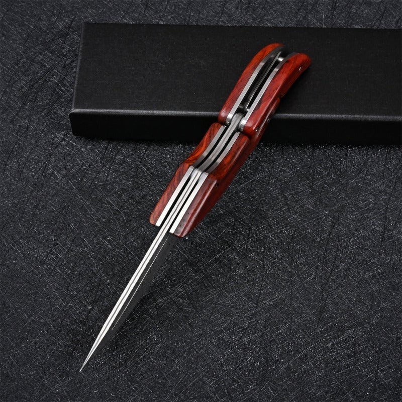 VG10 Slider Damascus Pocket Knife with Exotic Red Sandal Wood Handle