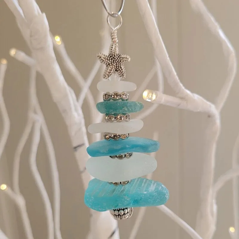 🎄2023🎁【Christmas Sale 75% OFF】Sea Glass Christmas Tree Ornament