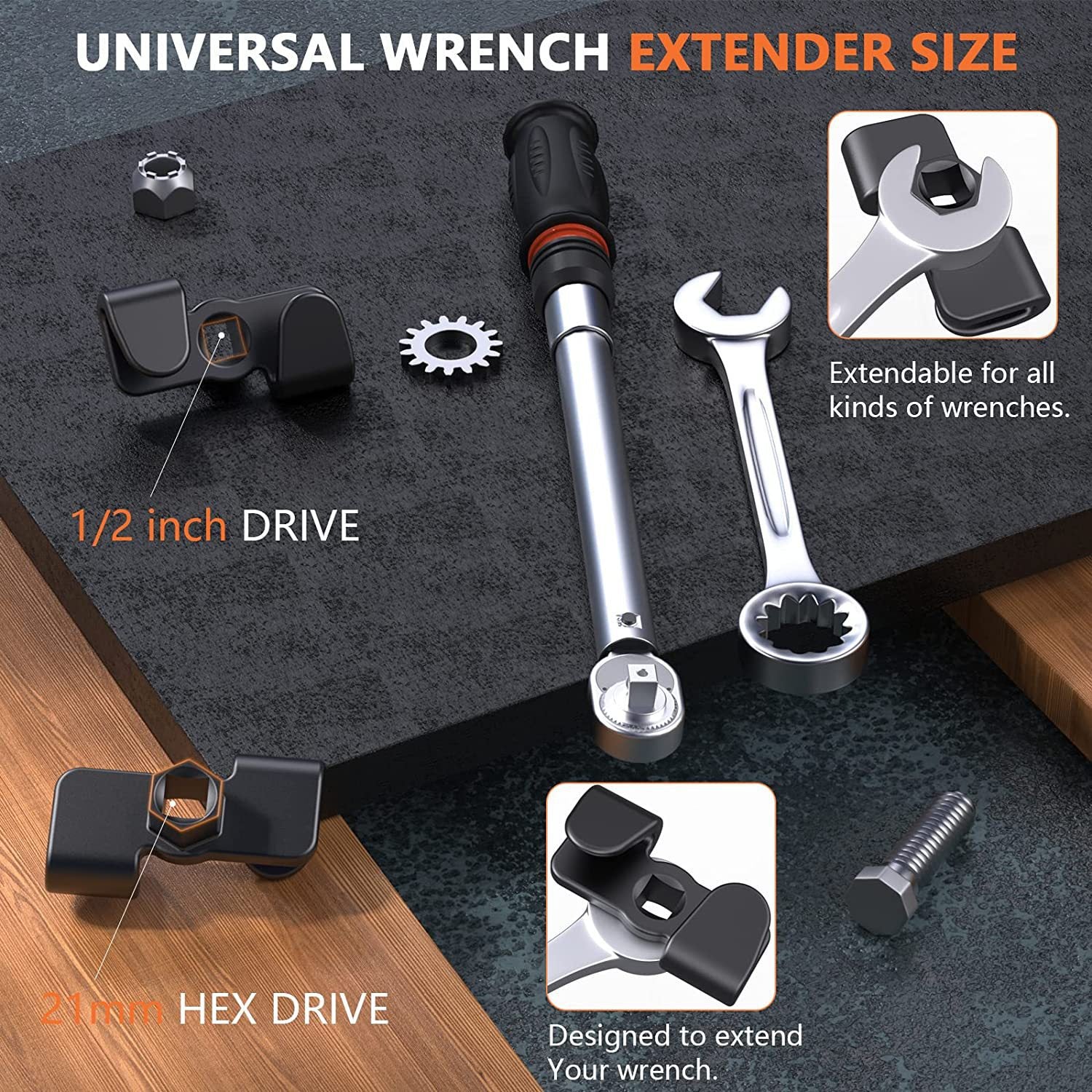 💥Factory Clearance Sale With 50% Off💥Wrench Extender Wrench Conversion Adapter Driver 1/2 inch