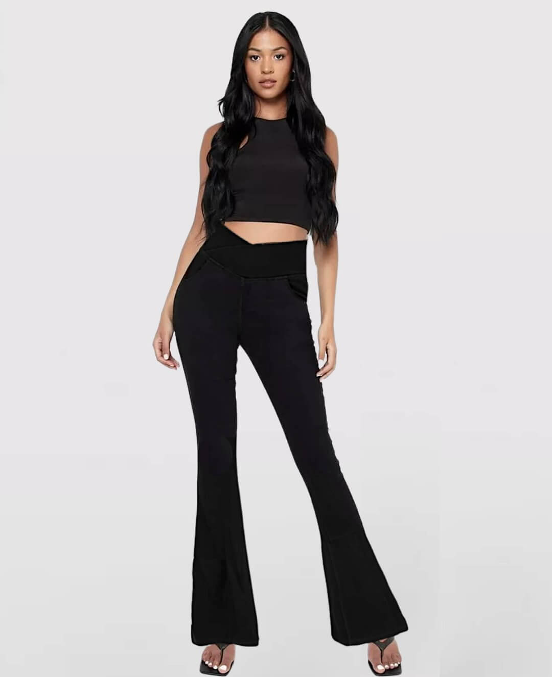 🔥Stretch-Jeans mit hoher Taille und Crossover