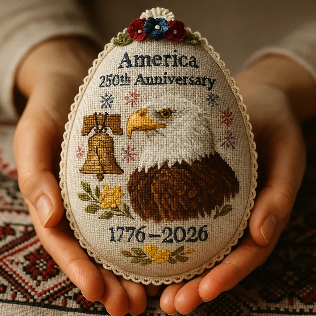American 250th Anniversary Egg - Cross Stitch Kit