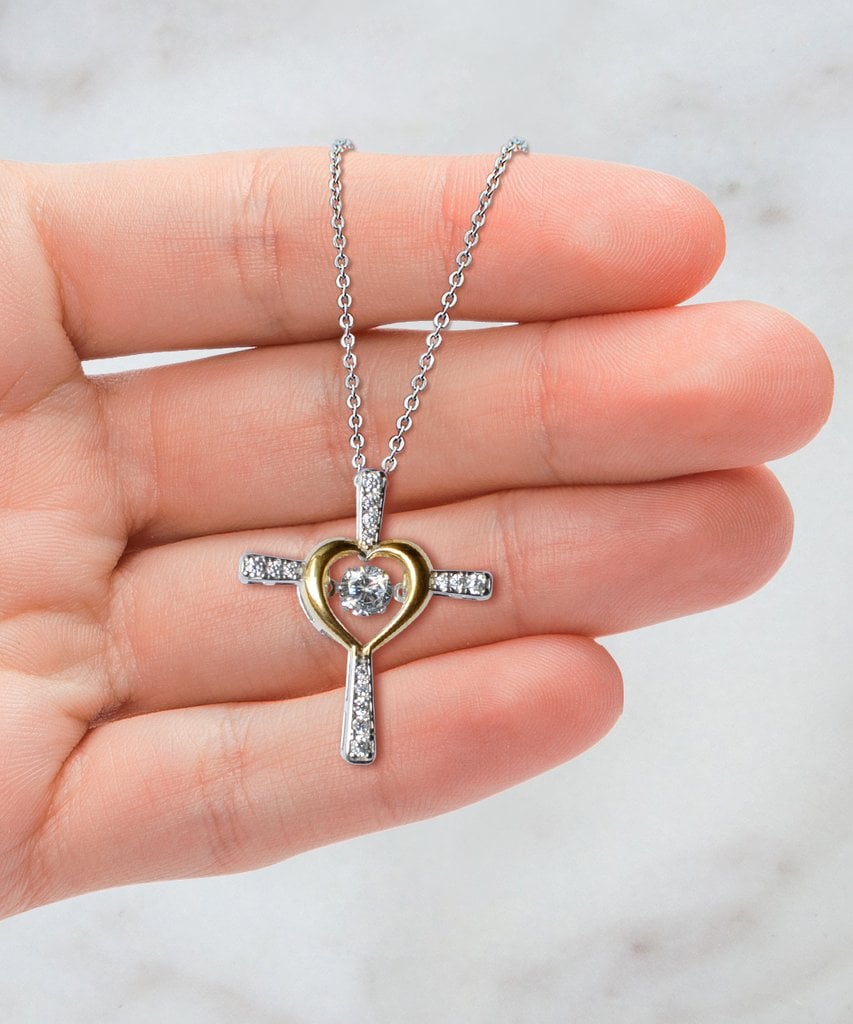 🔥Promotion -  Gift To My Baby Girl Daughter - Cross Dancing Necklace With Message Card Gift