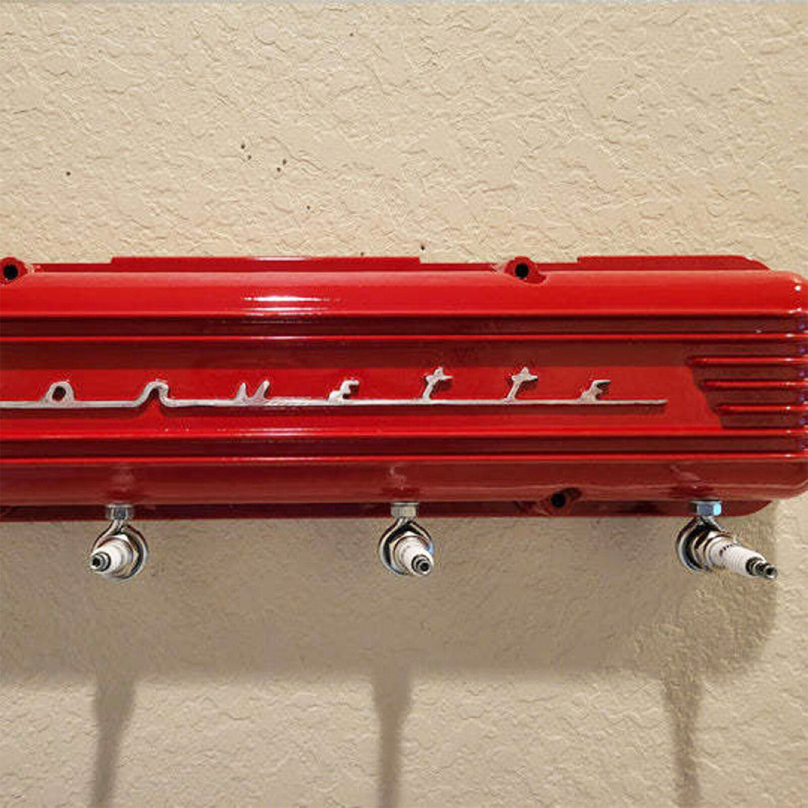 🎉LIMITED TIME 50% OFF 🔥VINTAGE CORVETTE SCRIPT VALVE COVER RACK MAN CAVE