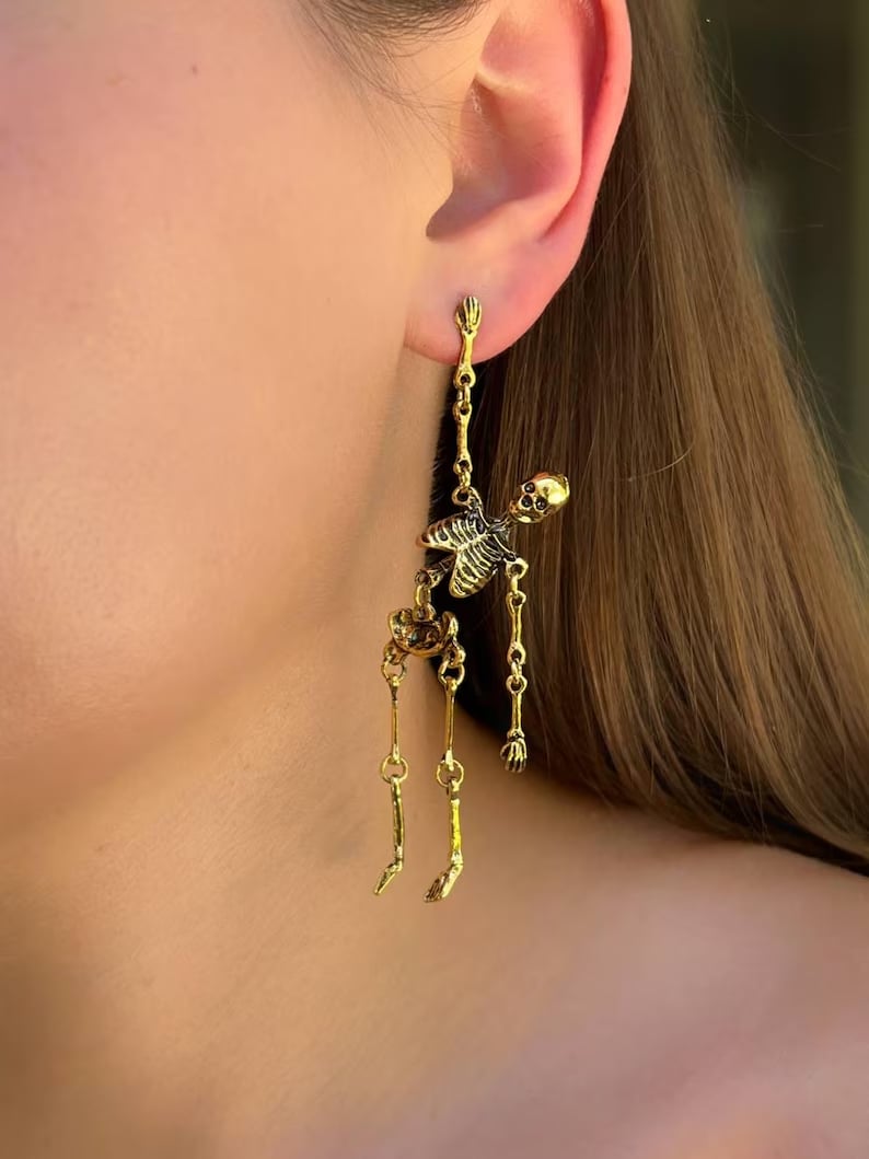 💥LAST DAY SALE 50% OFF💥Gold Skeleton Earrings