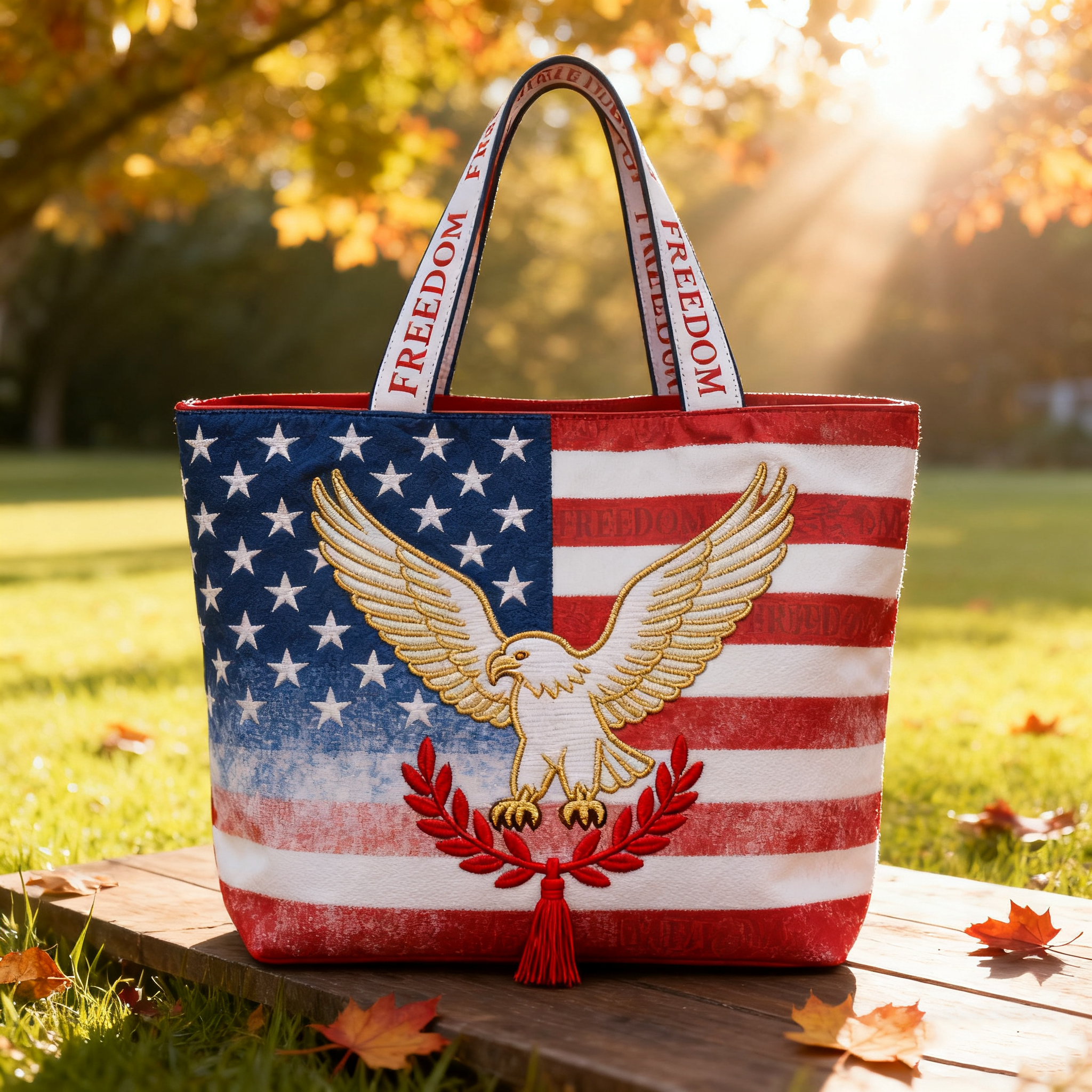 🔴🔵⚪Charlie Kirk Freedom American  Memorial Tote Bag