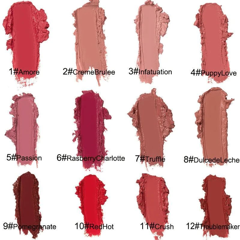 12 Colors Cream Texture Lipstick 🔥