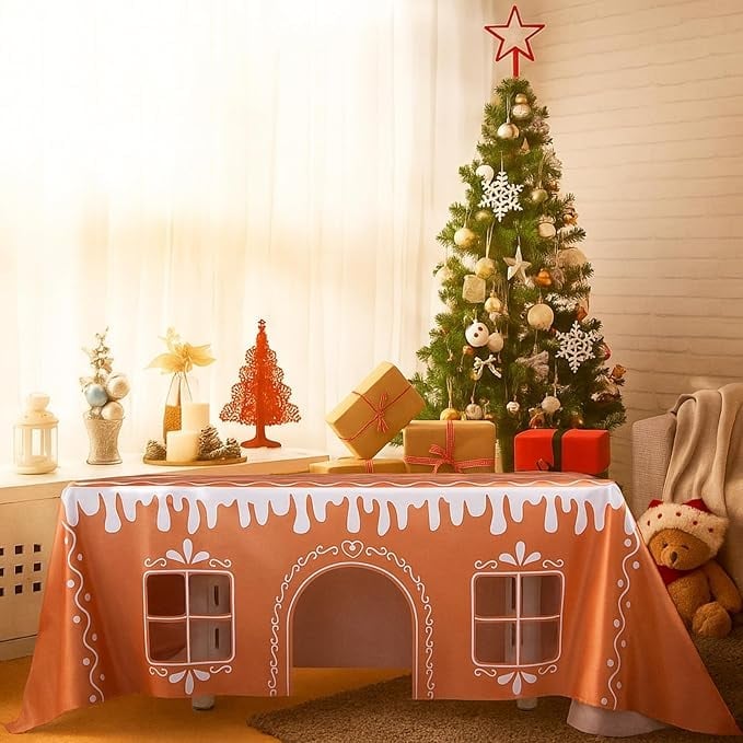 🎄Early Christmas 50% OFF - 🎅Gingerbread House Christmas Tablecloth