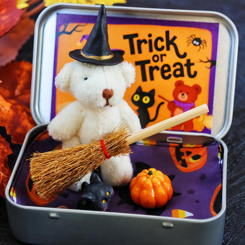 🍂TikTok Fall Sale — Last Day 70% OFF 🎉🧸Teddy Bear in a Box for Trick or Treat - Miniature Witcher🧙