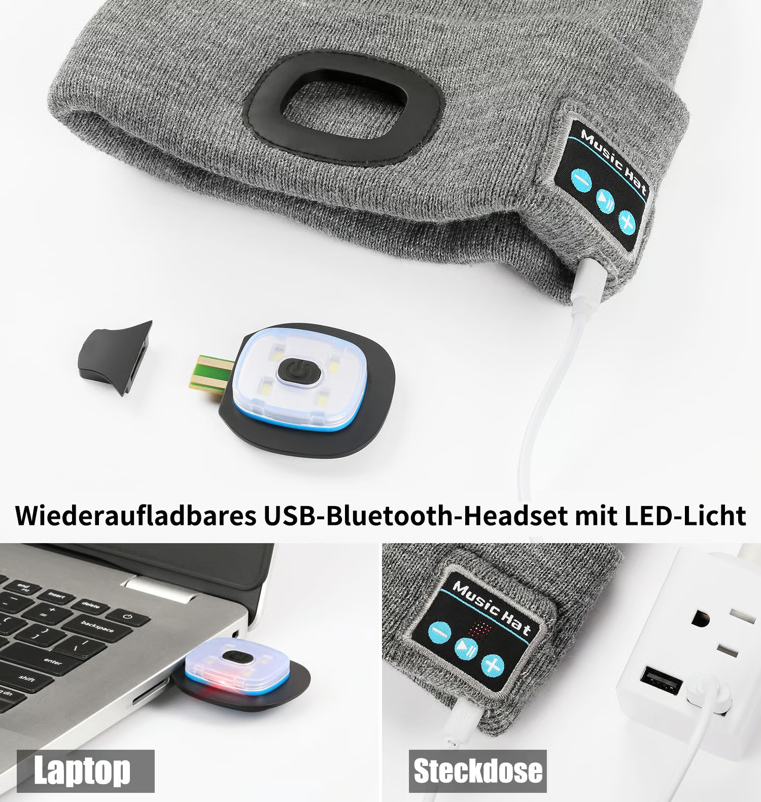 🎄Weihnachtsverkauf 49% RABATT🎅Bluetooth-Mütze mit 3-in-1-Funktion